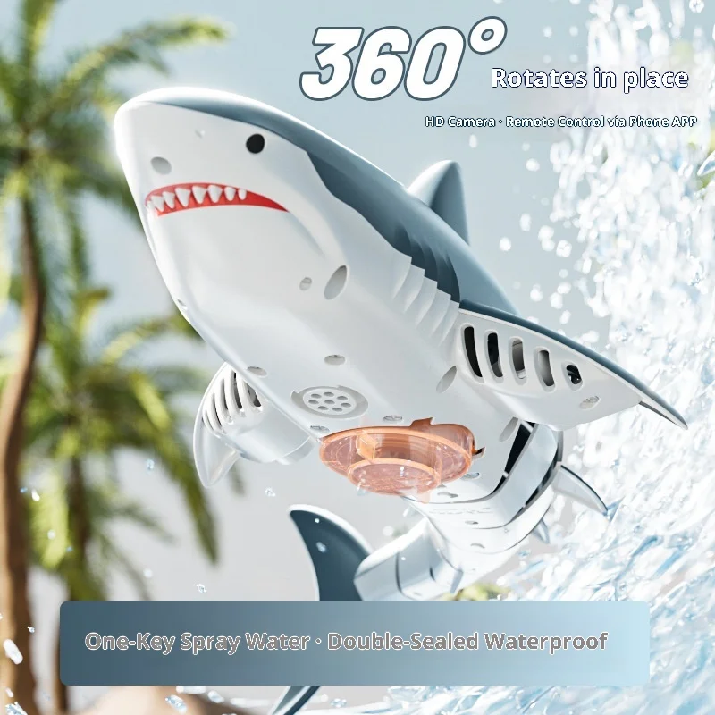 Cross border new product S6 simulation remote control shark 2.4G electric water toy shark boat model swinging fish toy