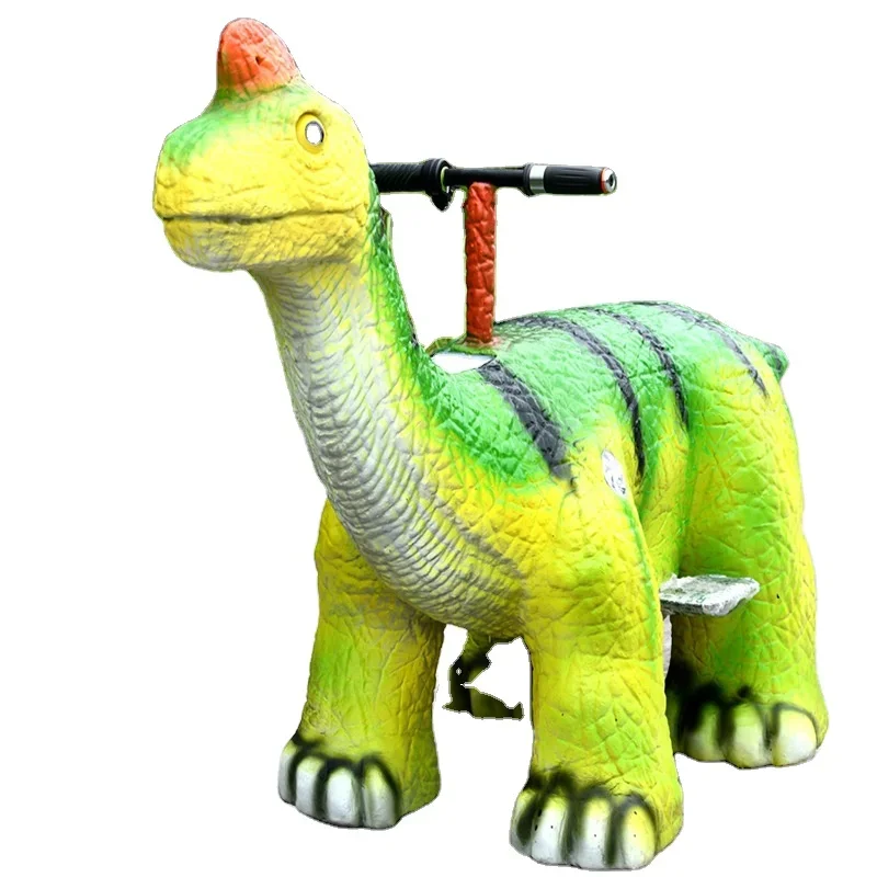 M2748 Park Square Sports Children Riding Dinosaurs Car Small Dinosaur Park Animated Assemble Promotional Dinosaur Model