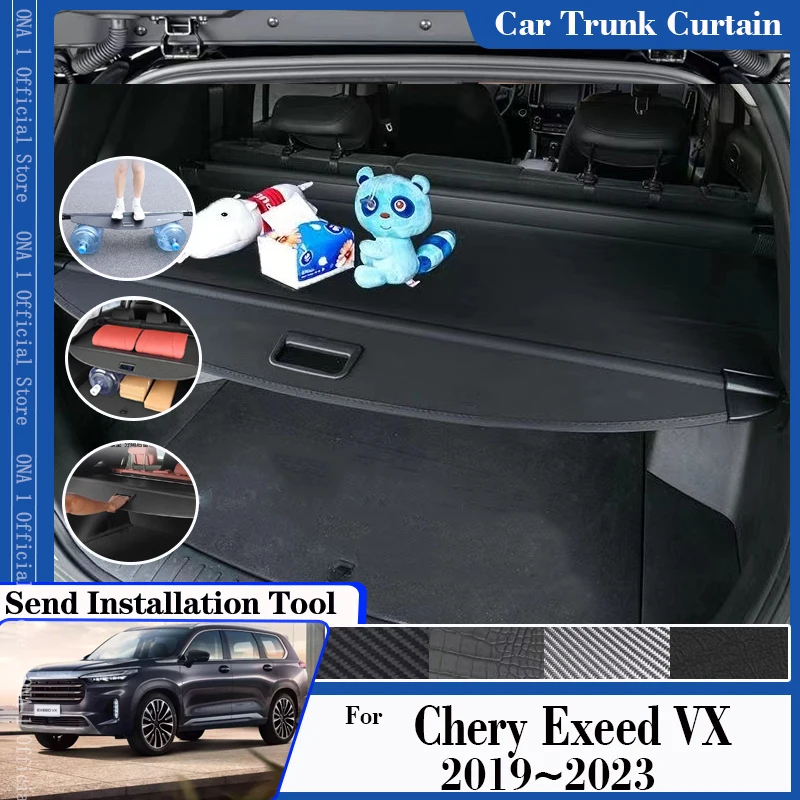 

Car Rear Trunk Curtain Covers For Chery Exeed VX Lanyue 2019~2023 Retractable Luggage Rack Partition Shelters Auto Accessories