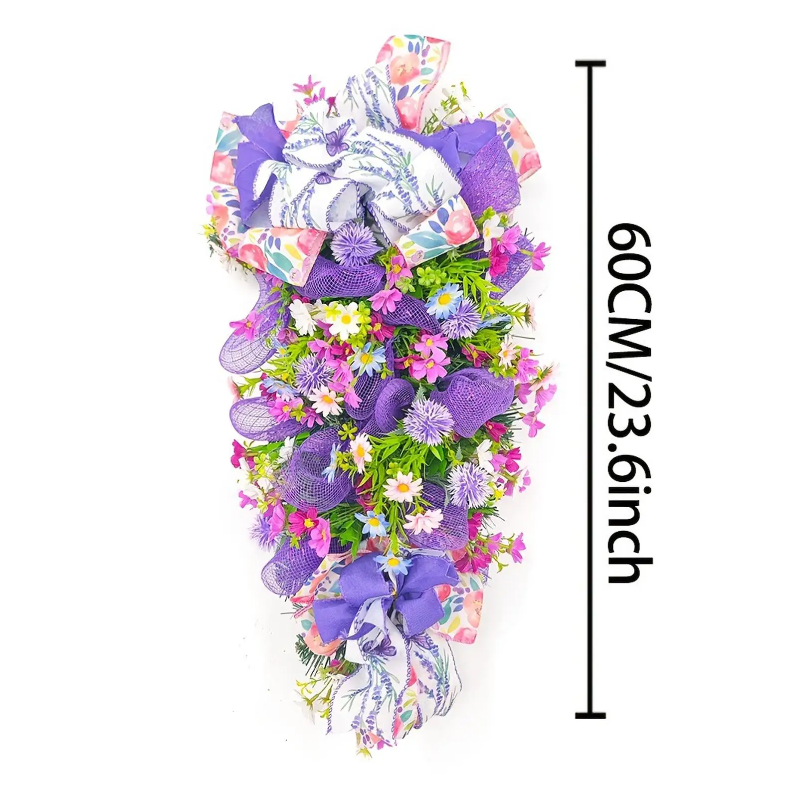 Mother's Day Hydrangea Wreath Spring Wreath Decorative Gift Simple Garland Decor for Window Summer Indoor Celebration Garden