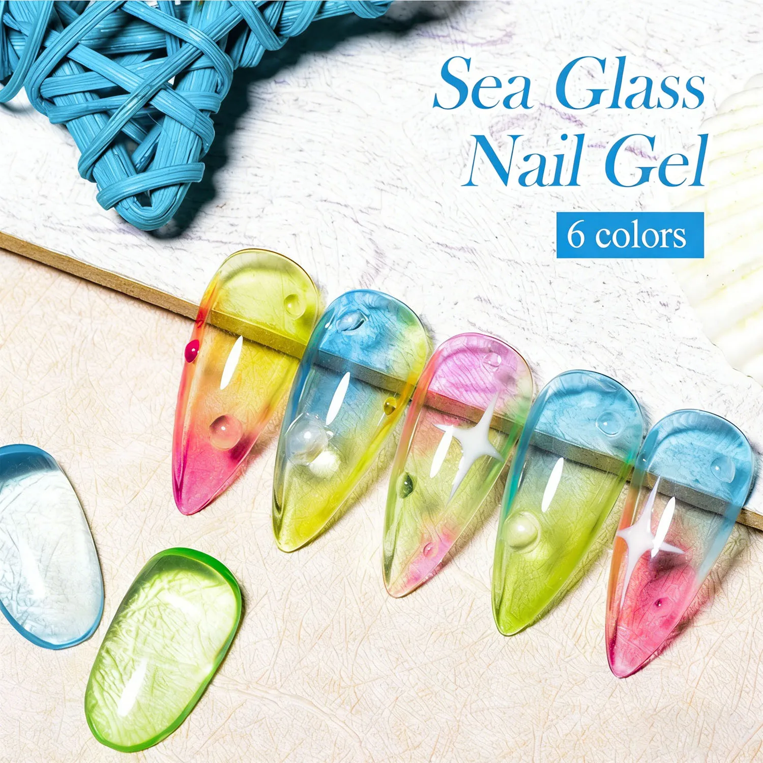 Mpow 1-6 Pcs Jelly Gel Polish Set Colorful Translucent Varnish Semi Permanent Soak Off UV LED Curable Nail Art DIY