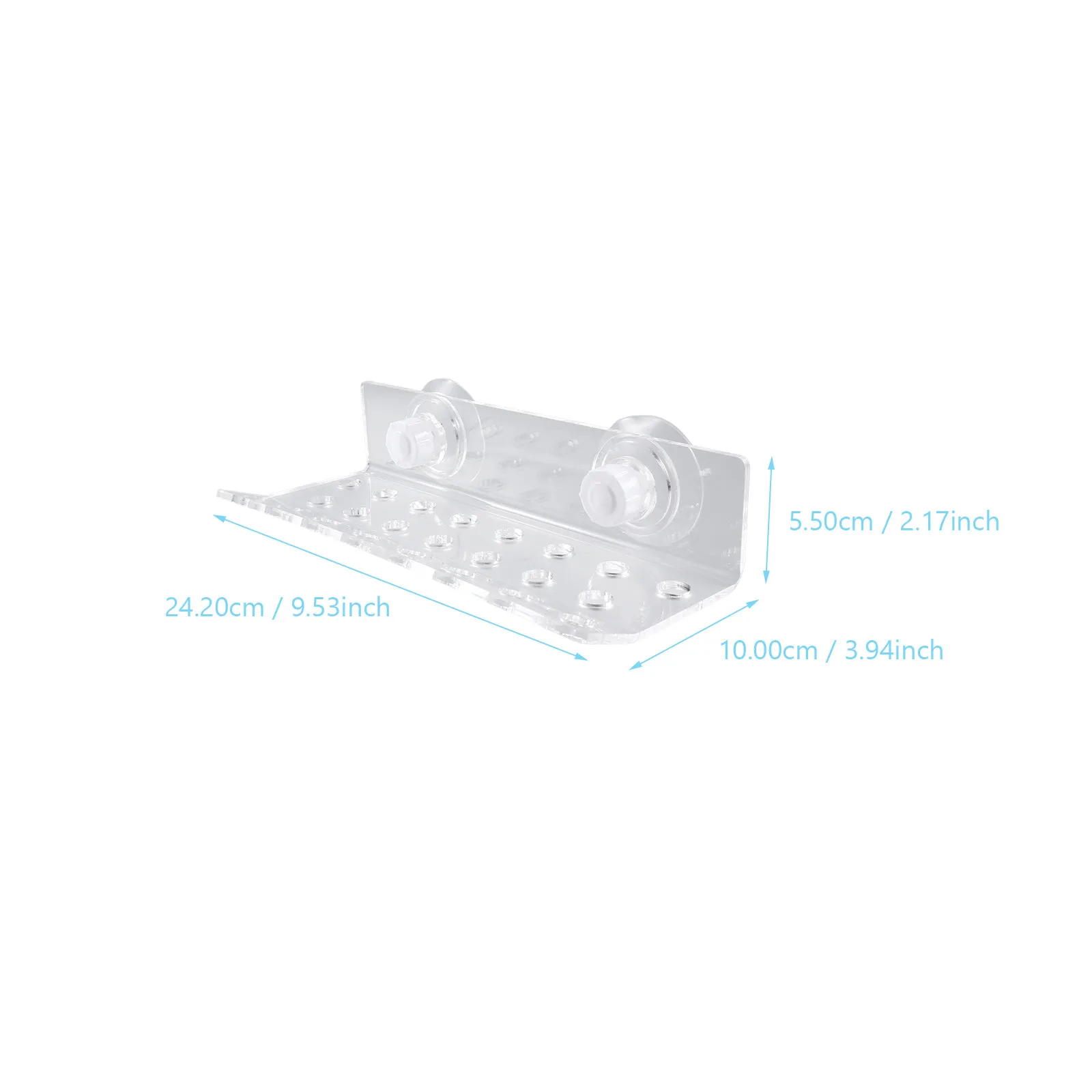 23 Hole Acrylic Coral Frag Rack Curved Front Row Suction Cup Aquarium Coral Support Holder for Reef Frag