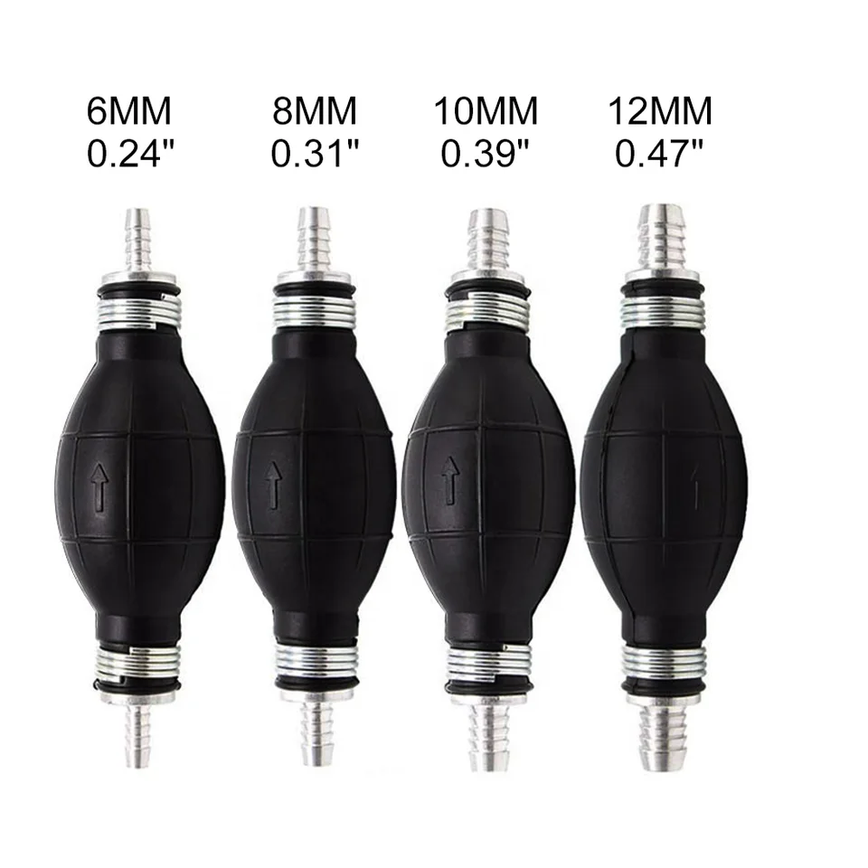 6/8/10/12mm Universal Fuel Pump Rubber Manual Liquid Oil Transfer Pump Petrol Diesel Hand Primer Bulb for Car Marine Outboard