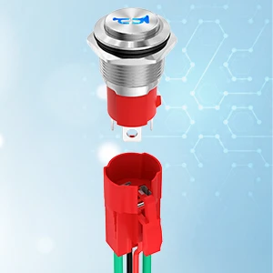 DaierTek Horn Button 12V 20A Heavy Duty 16MM Metal Horn Switch Speaker Blue LED Stainless Steel Momentary Push Button Switch