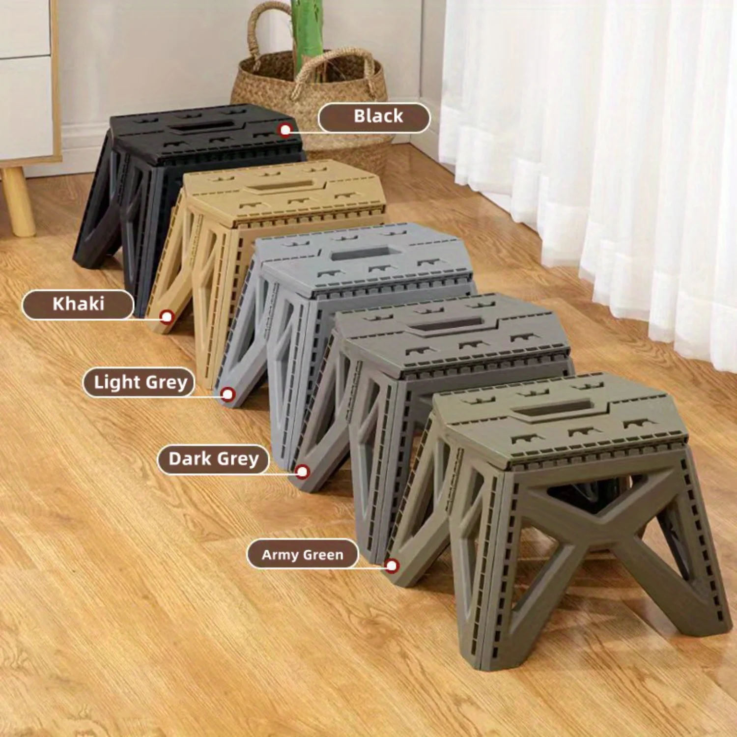 Portable Folding Stool, High Load-bearing Handle Design Durable Mini Stool, For Outdoor Fishing Camping