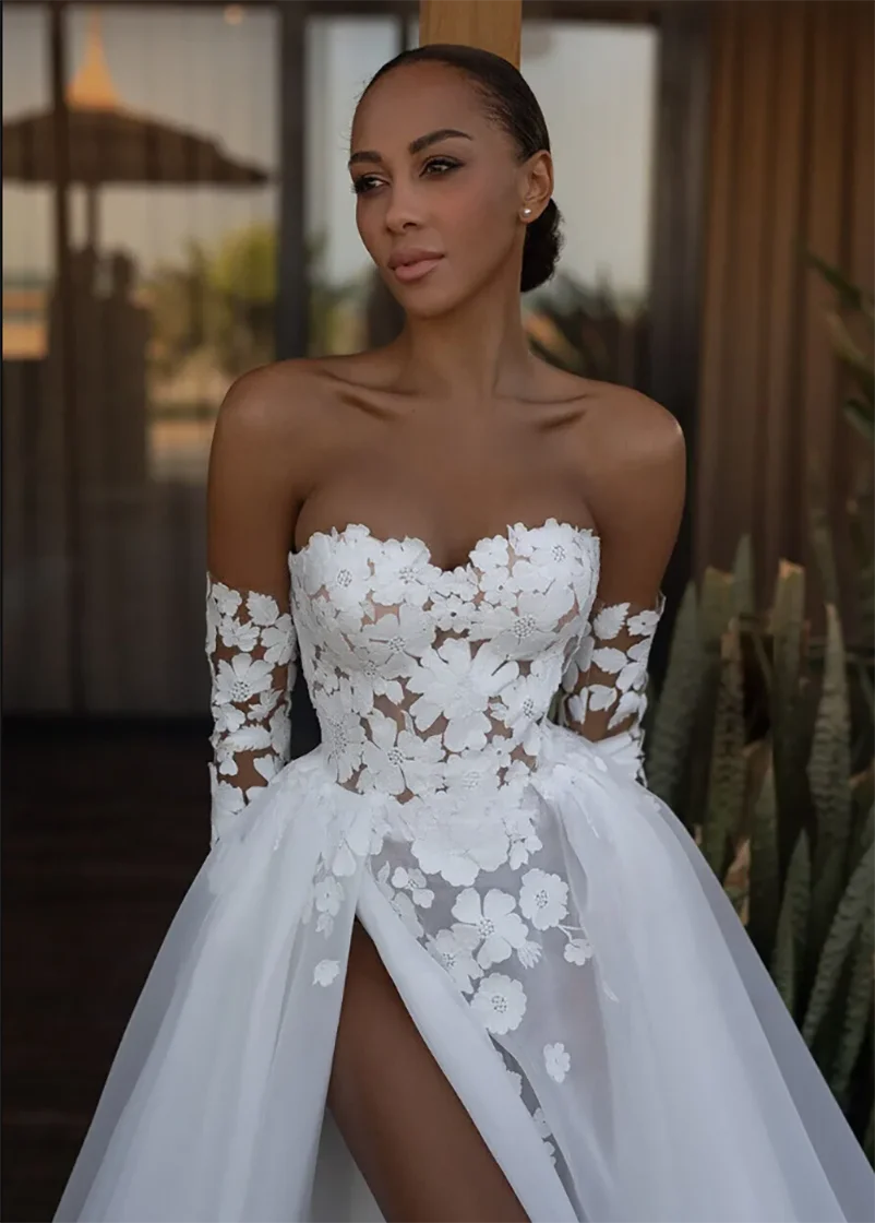 Sem mangas barco pescoço uma linha vestidos de casamento botão voltar ruched cetim vestido de noiva laço cinto jardim mariage