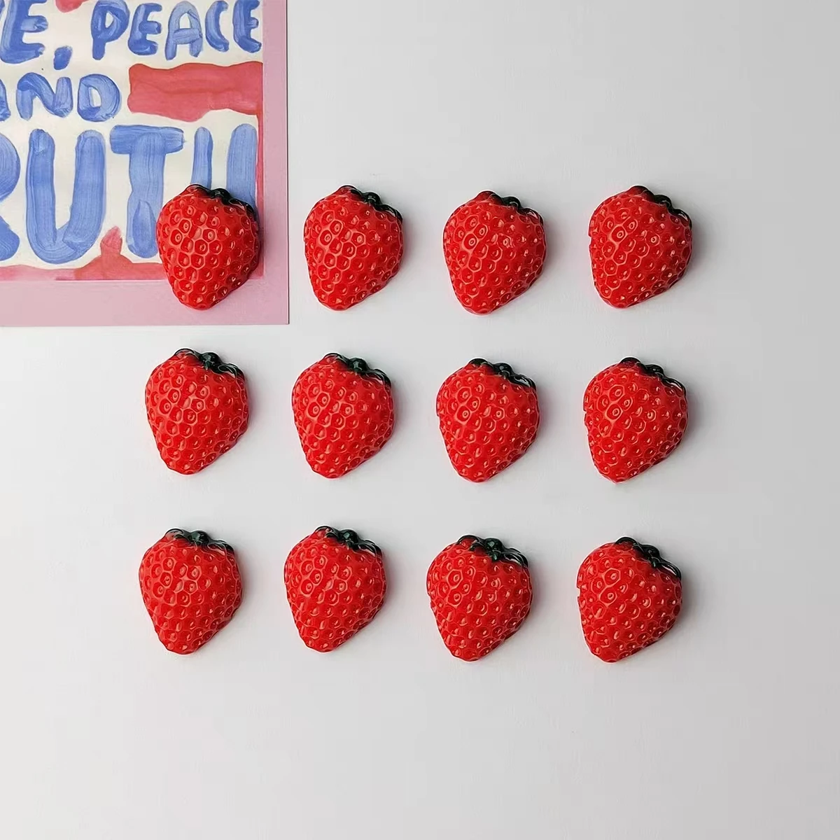 Strawberry Magnet Fridge Magnets Cartoon Creative Cute Message Board White Board Post-it Notes Post-it Notes Decorative Magnet