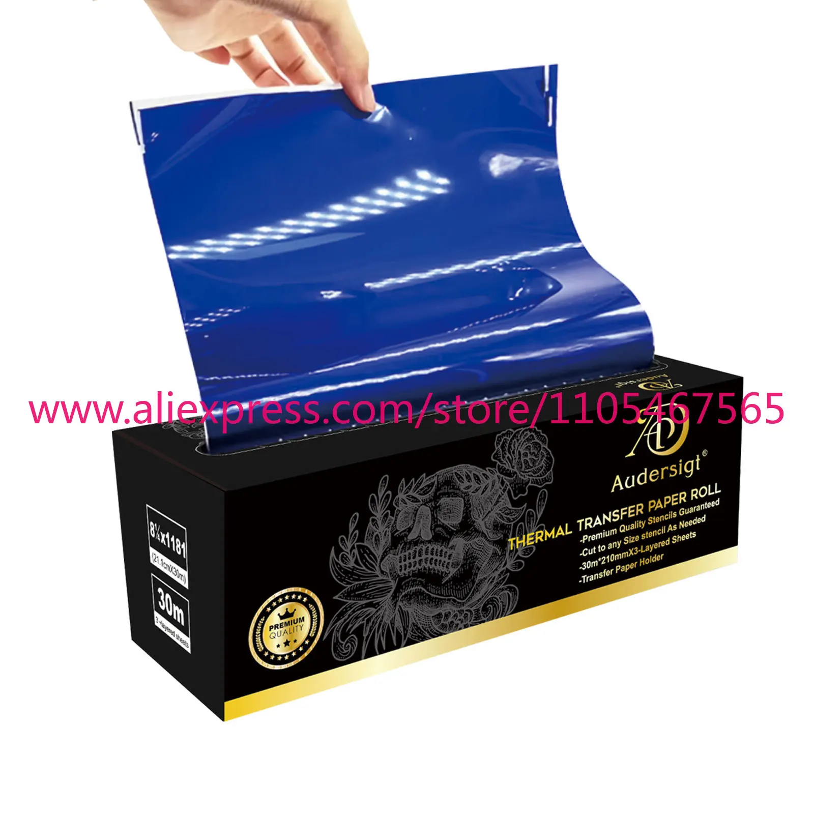 

1Pcs Kissure 30m Roll Tattoo Hot Stencil Transfer Free Hand Copy Paper Tattoo Supply 3 Layers Transfer Paper