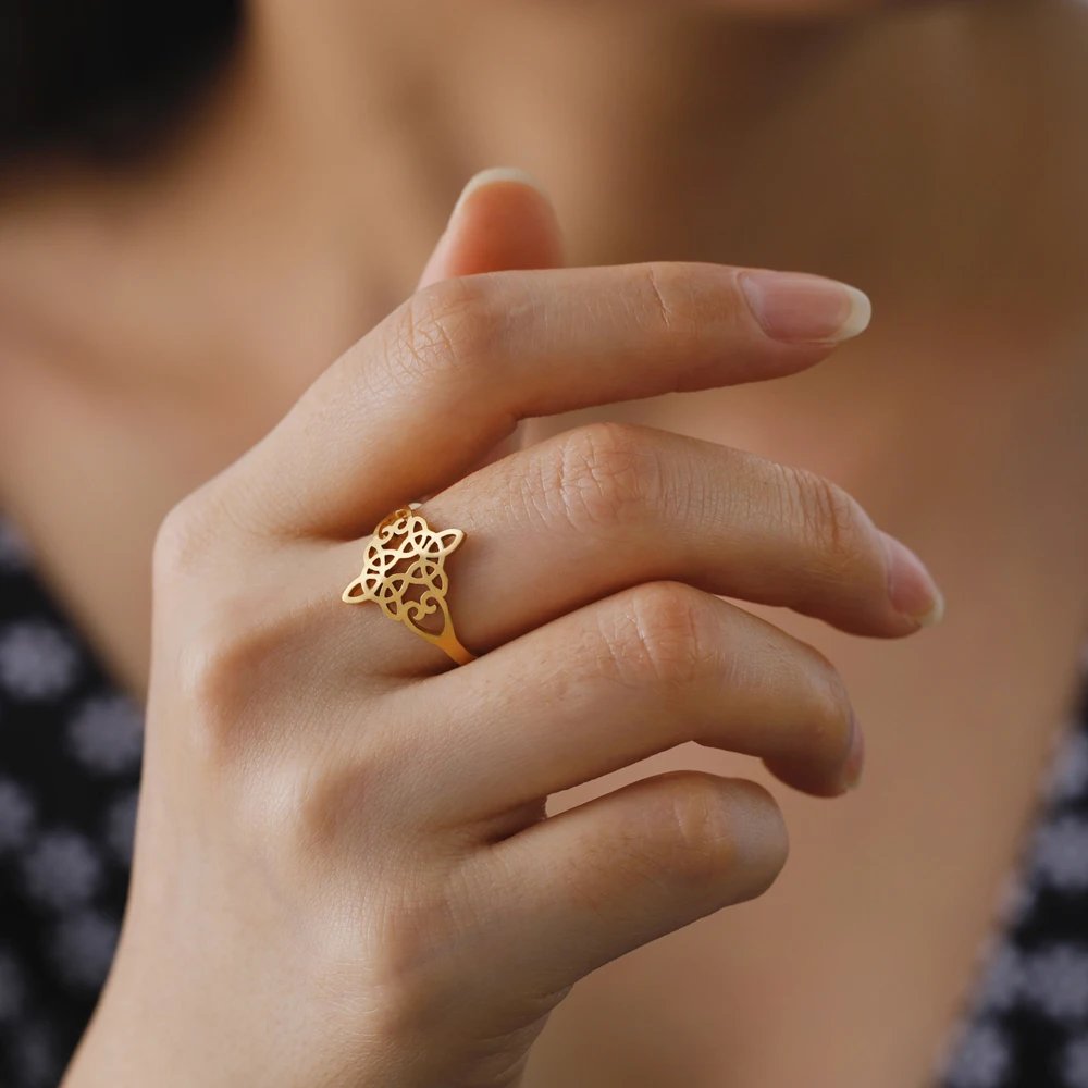 zeit Hexenknoten Verstellbare Ringe Männer Frauen Edelstahl Hexerei Wicca Fingerringe Amulett Schmuck Geschenk ﻿ – Detail 12