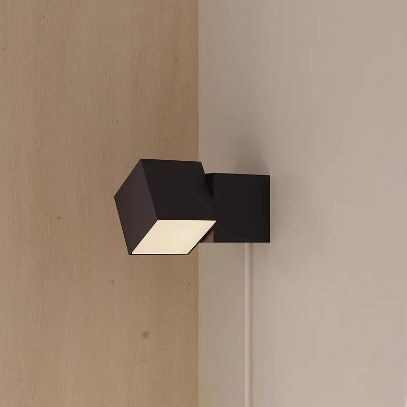 LED Rotatable Bedroom Bedside Wall LampCreative Living Room Background Wall Light Square Hallway Stairs Light