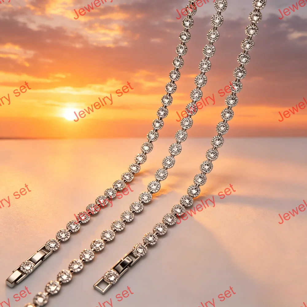

2026-Quality Original Women's Jewelry Set,Angelic Series Round Full Diamond Jewelry,Showing Noble Elegance,Suitable for Party We