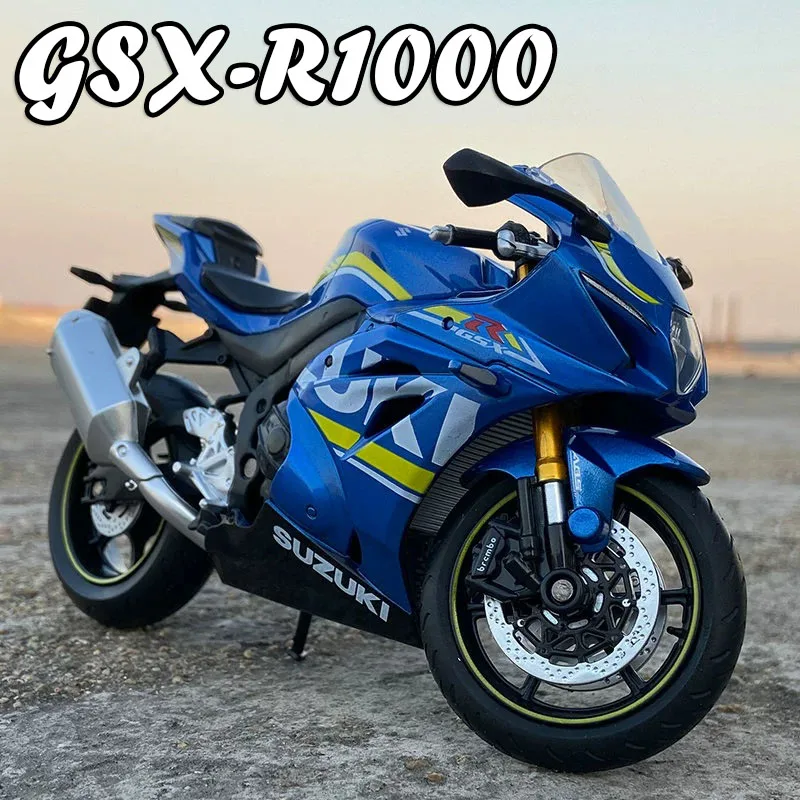 1:12 CCA Suzuki GSX-R1000 BMW R1250GS Moto in lega Diecast Modello Giocattoli Auto Sterzo ruota anteriore Motorbick Bambini Regalo di Natale