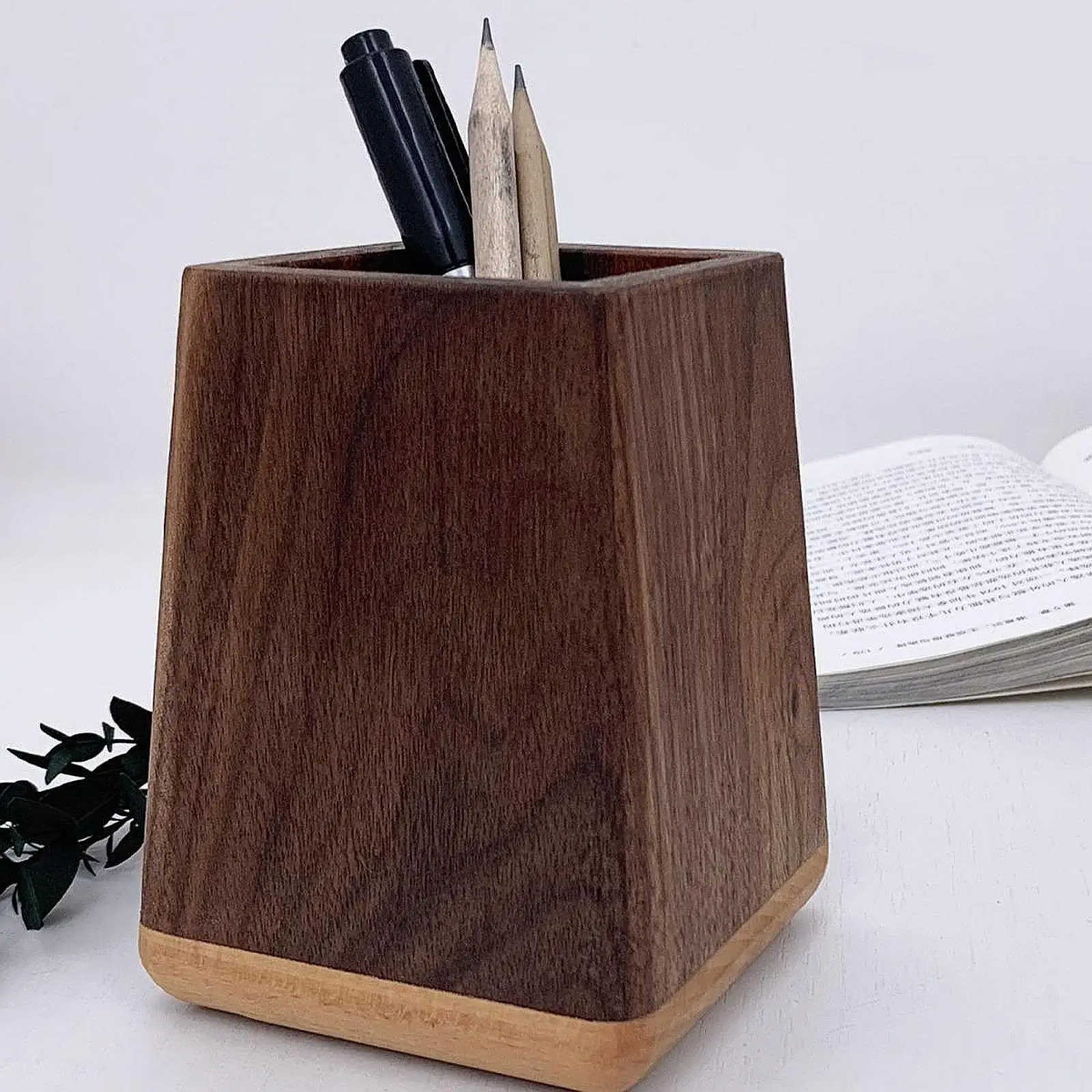 

Wood Pen Holder Gift Multipurpose Home Office School Supplies Simple Wooden Pencil Holder Storage Makeup Brush Organizer