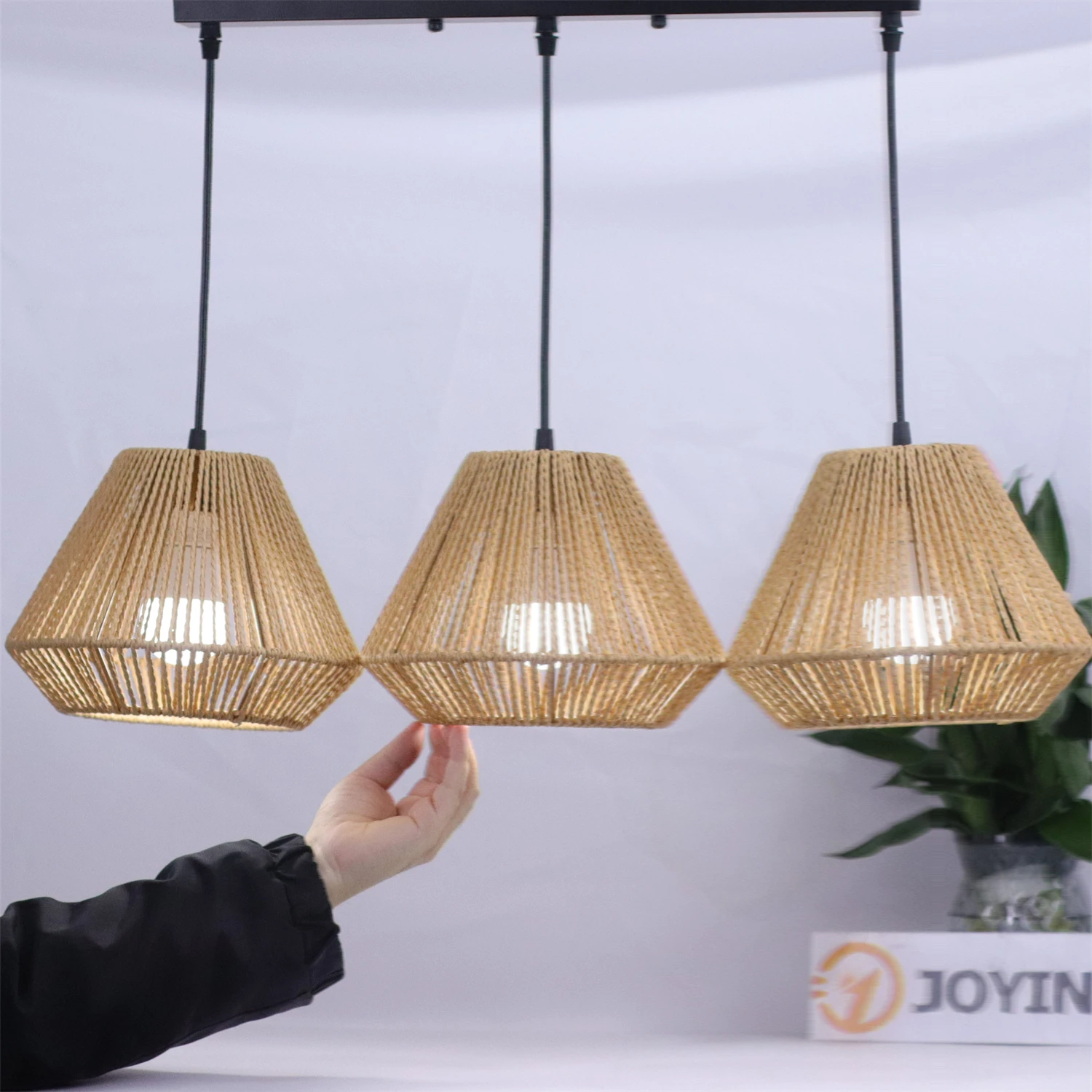 

JOYINLED подвесной светильник в китайском стиле из бумажной веревки для проживания в семье, пасторальный ресторан, чайная комната, бар, спальня, гостиная, люстра ручной работы