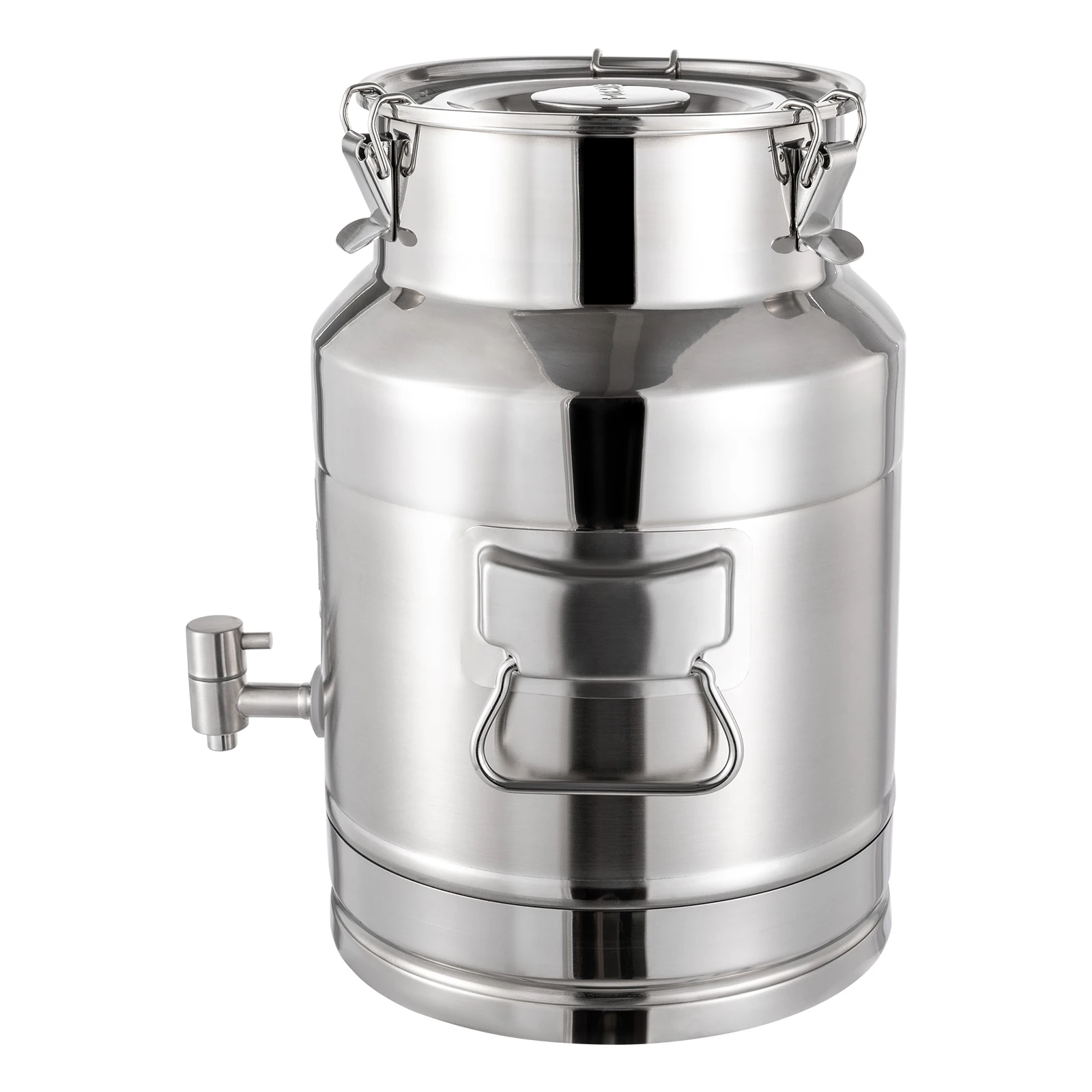 15L/3.96Gal Beverage Dispenser Stainless Steel Milk Can Milk Transport Barrel Compact and Portable Accommodating Beverages, Milk