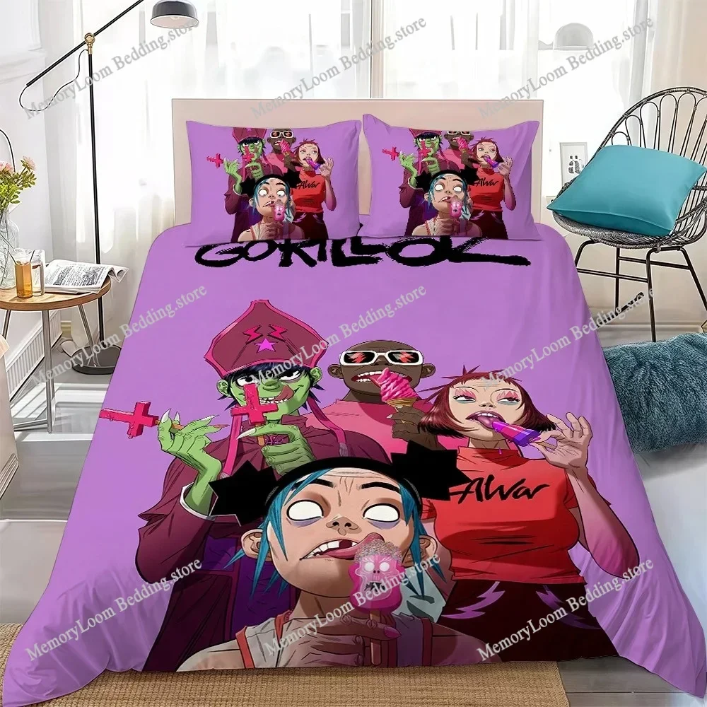 

Band G-Gorillaz Music Duvet Cover Set Home Style Bedding Soft Laundry Cotton Bed Four Seasons Student Dormitory Luxury Gift