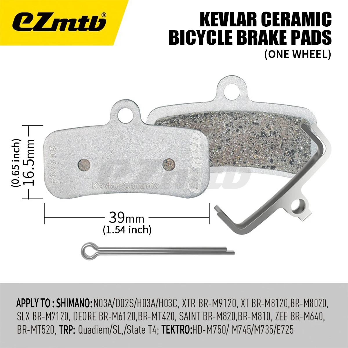 وسادات الفرامل السيراميكية من EZmtb كيفلر |   متوافق مع SHIMANO MAGURA SRAM HOPE |   لفرامل قرص الدراجة الجبلية على الطرق