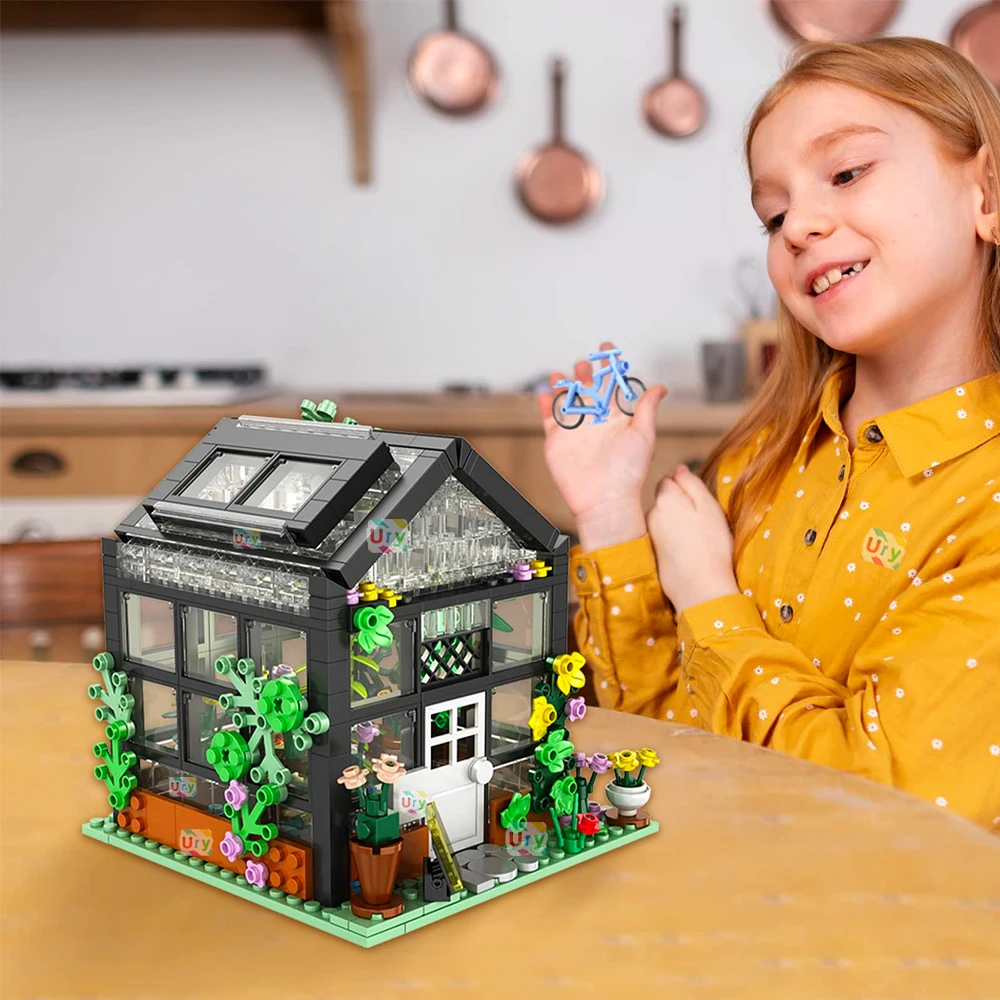 

Конструктор City Street View 579 деталей: Креативный дом-цветочный магазин, архитектурный набор, прозрачные кирпичи, светодиодные наборы для подсветки, игрушки для девочек