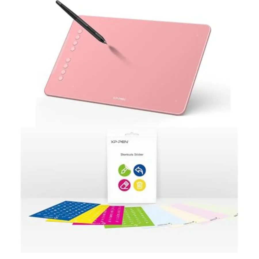 

Drawing Tablet- Deco 01 V3 10x6.25 Inch Graphics Tablet with 8 Shortcut Keys Shortcuts Stickers for Drawing Pen Tablets and Pen