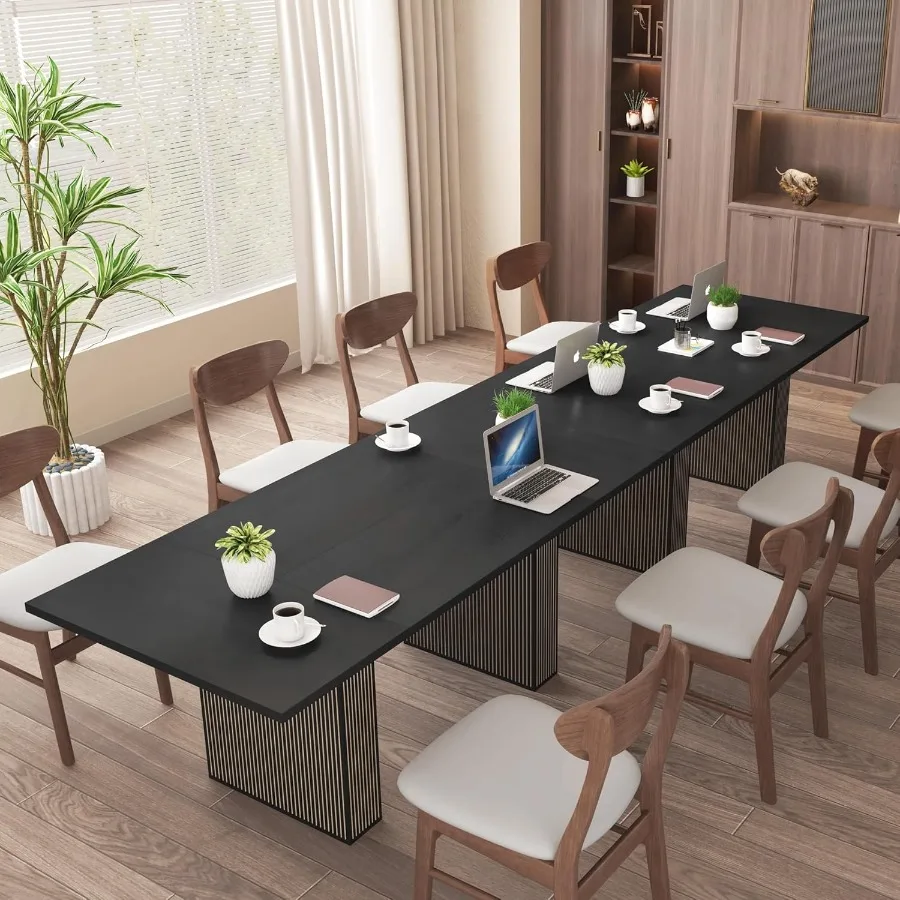 مكتب تنفيذي طويل بقدرة 78 إيه، مكتب كبير مع قاعدة شريطية خشبية، مكتب كمبيوتر حديث للمزرعة، أثاث أعمال للمنزل #6