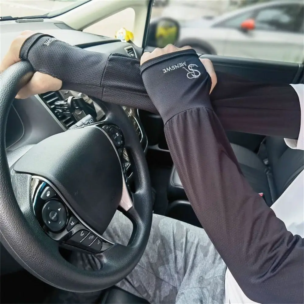 Thin Ice Silk Sun Protection Arm Sleeves Sunscreen Driving Gloves Anti UV Arm Covers Summer