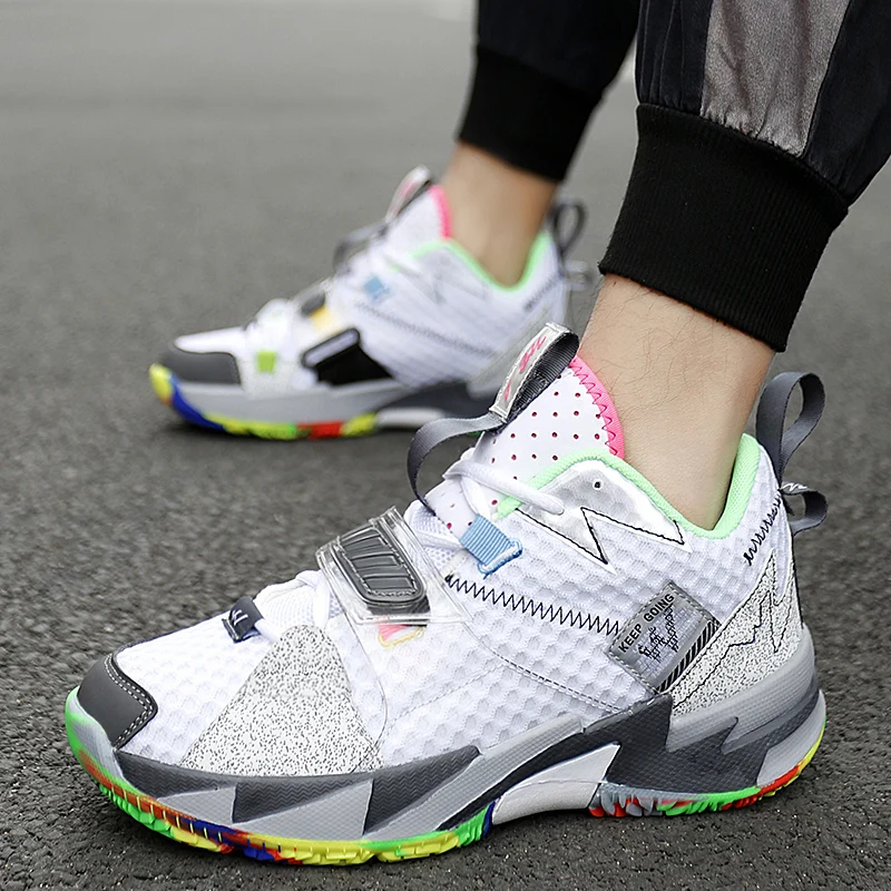 

Нескользящие дышащие кроссовки с мягкой подкладкой, подходят для молодых людей, мужские баскетбольные кроссовки, удобные мягкие прочные высокие кеды на шнуровке