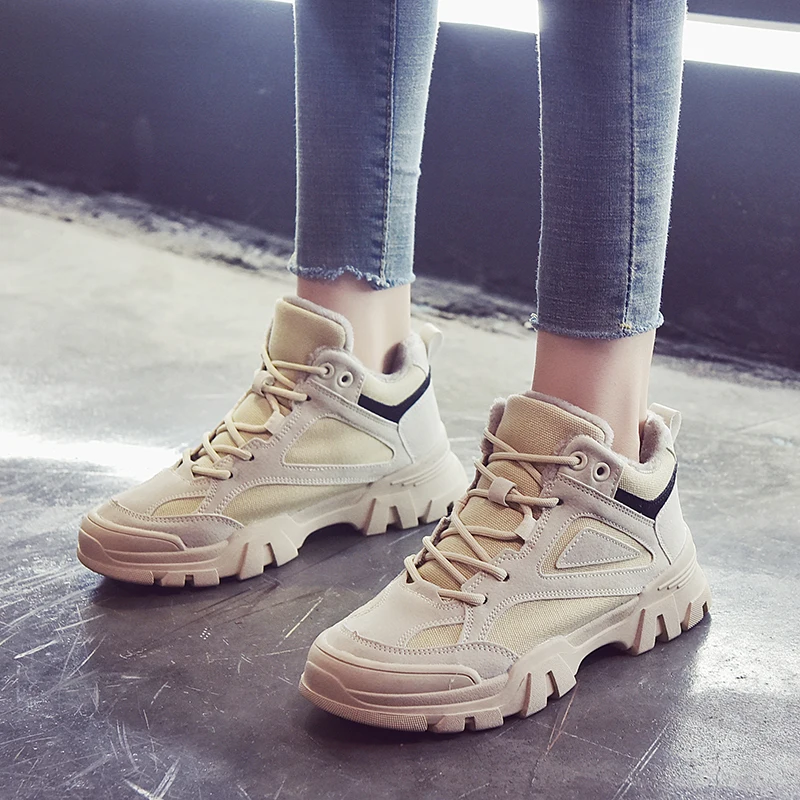 Women Platform Winter Boots Women Black Keep Warm Non-slip Short Booties For Ladies White Ankle Boots Outdoor Casual Shoes New