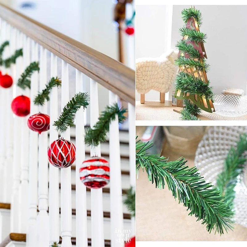 1Pcs Weihnachten Dekoration Grüne Girlande Künstliche Pflanze Kranz Ornament für Home Decor Party DIY Neue Jahr Weihnachten Baum Zubehör – Detail 4