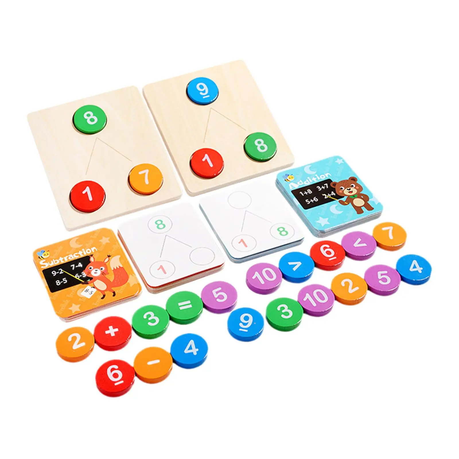 Zählen von Holzspielzeug, mathematische Manipulationen, Zahlen, Arithmetik, Lernen für Kinder im Alter von 3, 4, 5, 6 7, Kleinkinder, Kinder, Urlaubsgeschenke