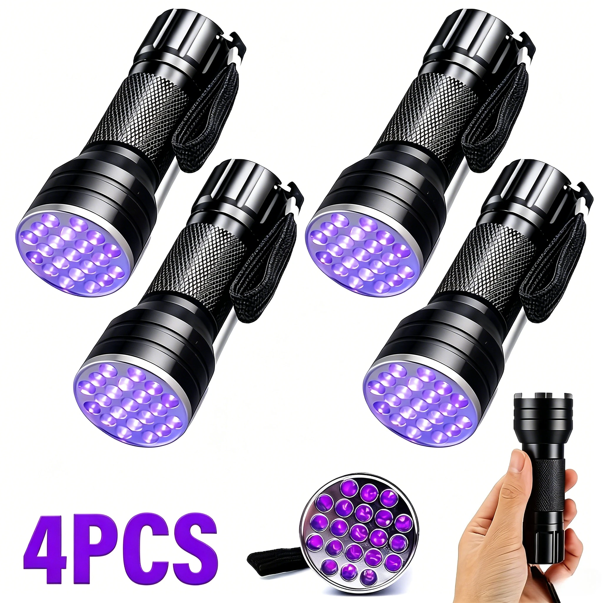 9/12/21 LED UV-Taschenlampe Tragbare Haustier-Urinflecken- und Geldprüfleuchte Schwarzlicht Notfall Wasserdichte Ultraviolett-Taschenlampe