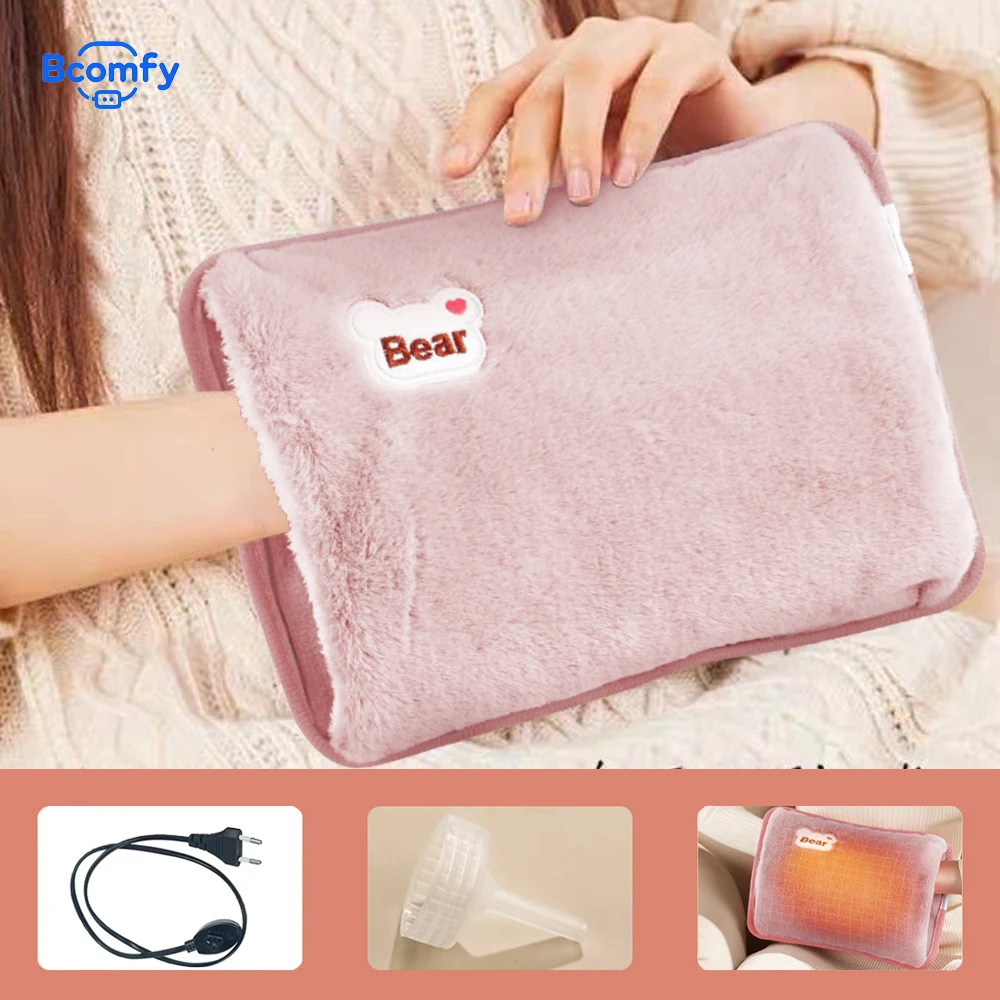 

Электрическая сумка для горячей воды, зимняя портативная мягкая грелка для рук, многоразовая взрывозащищенная бутылка, вилка европейского стандарта, перезаряжаемый карман для согрева рук