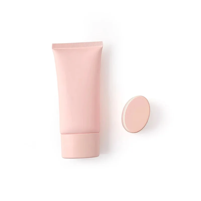 50ML X 50 Empty Matte Pink Flat Soft Tube Refillable Plastic Lotion Squeeze Cosmetic Packaging Facial Cream Screw Lid Containers