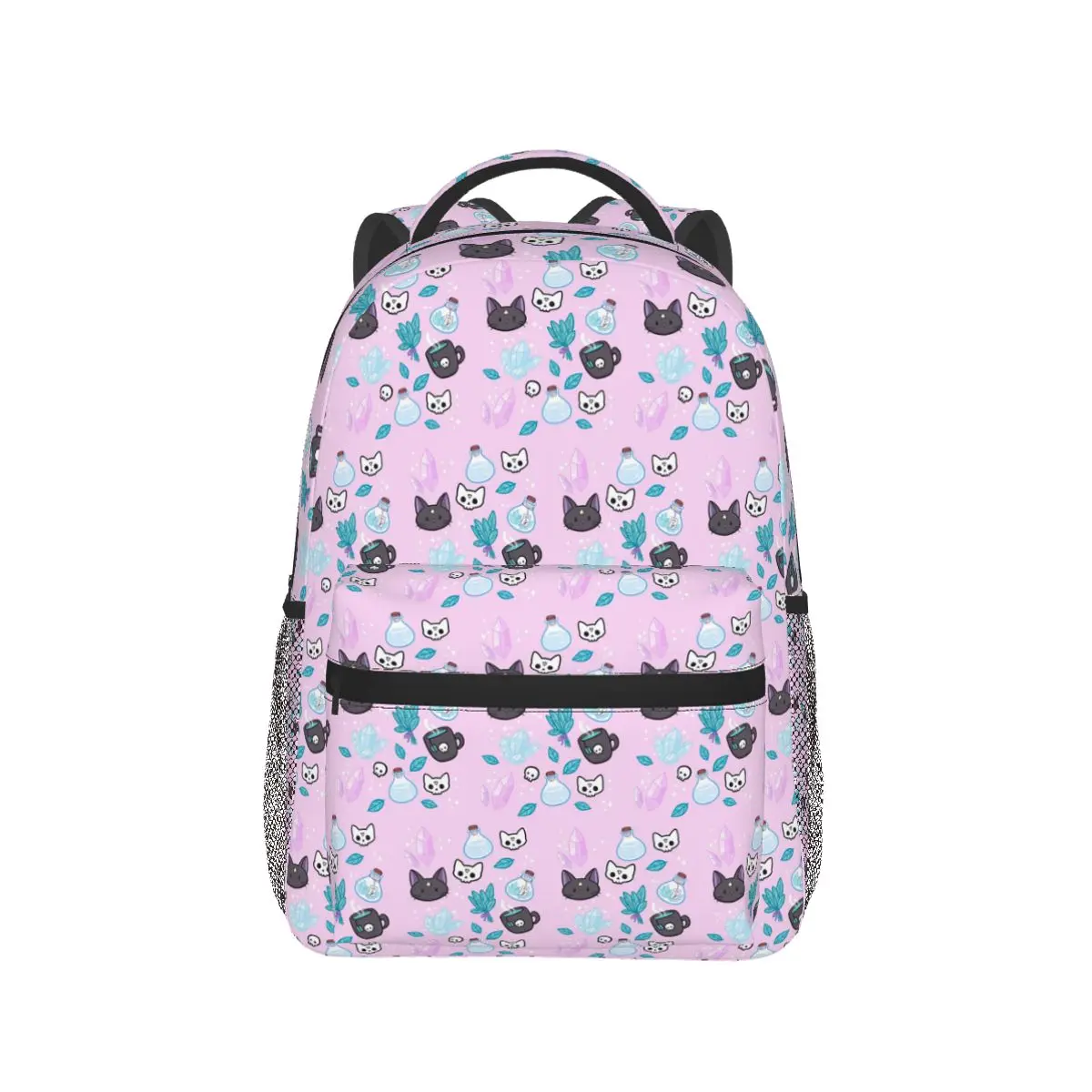 

Herb Witch Pink Nikury Cat Backpack Hot Sale Daypack Large Capacity Boys Girls BookBag School Bag Shoulder Bags for Men Women
