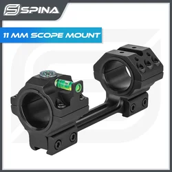 SPINA OPTICS Tactical 11mm One Piece Dovetail Rail 25.4mm/30mm Adjustable Scope Rings Scope Mounts With Bubble Level Fit PCP AR