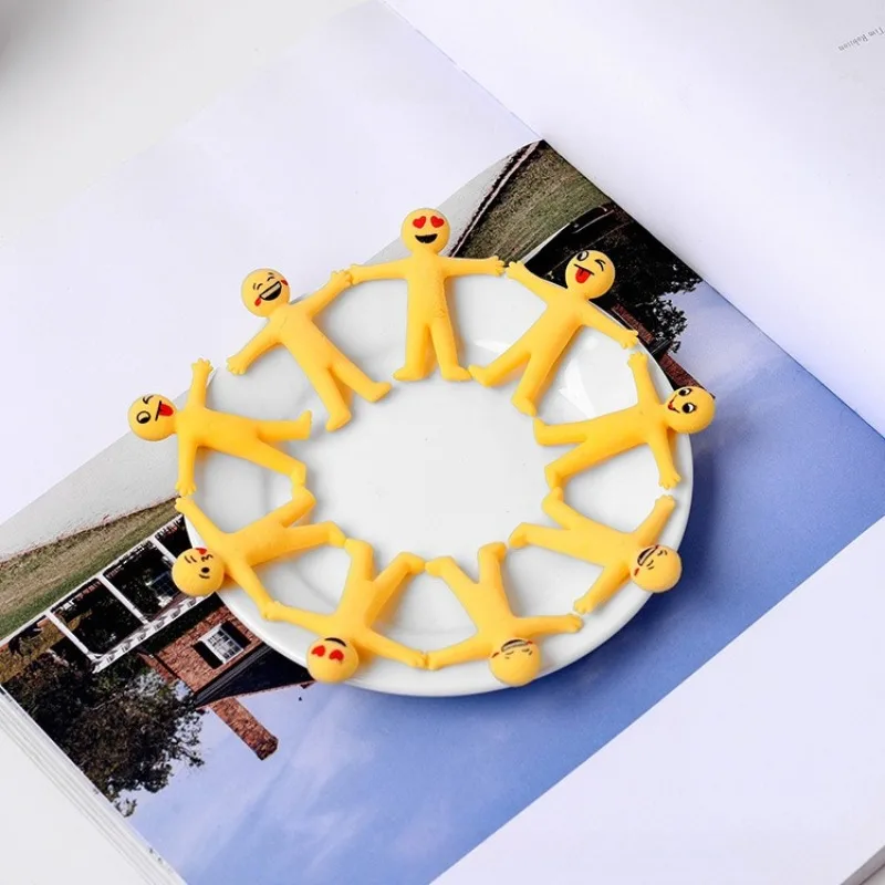 9 pçs amarelo elástico sensorial brinquedo fidget bonecas dobráveis alívio do estresse e anti-ansiedade espremer sensorial