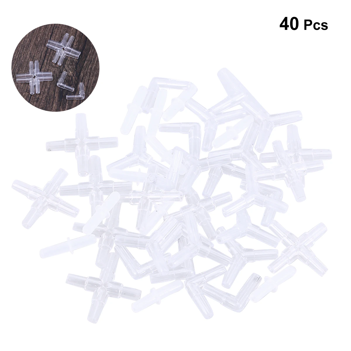 

40pcs Fish Tank Air Connector Set Plastic Straight Cross Connectors For Aquarium Tubing Extension Inline Valves For Air Hose