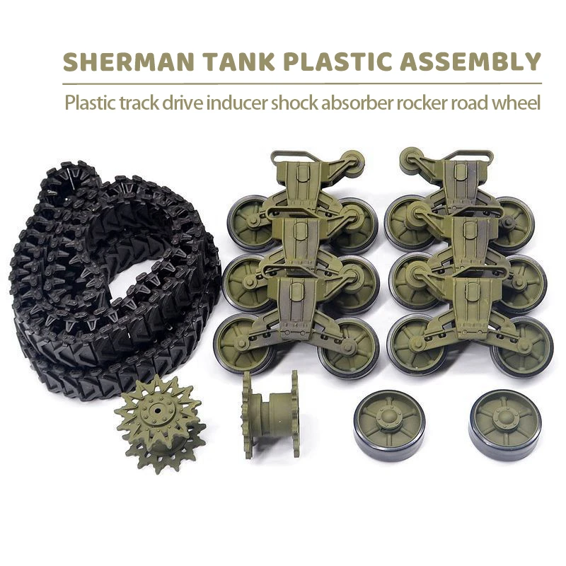 Henglong Remote Control Sherman 3898 Toy Accessories Plastic Track Drive Inducer Damping Rocker Arm Road Wheel Assembly