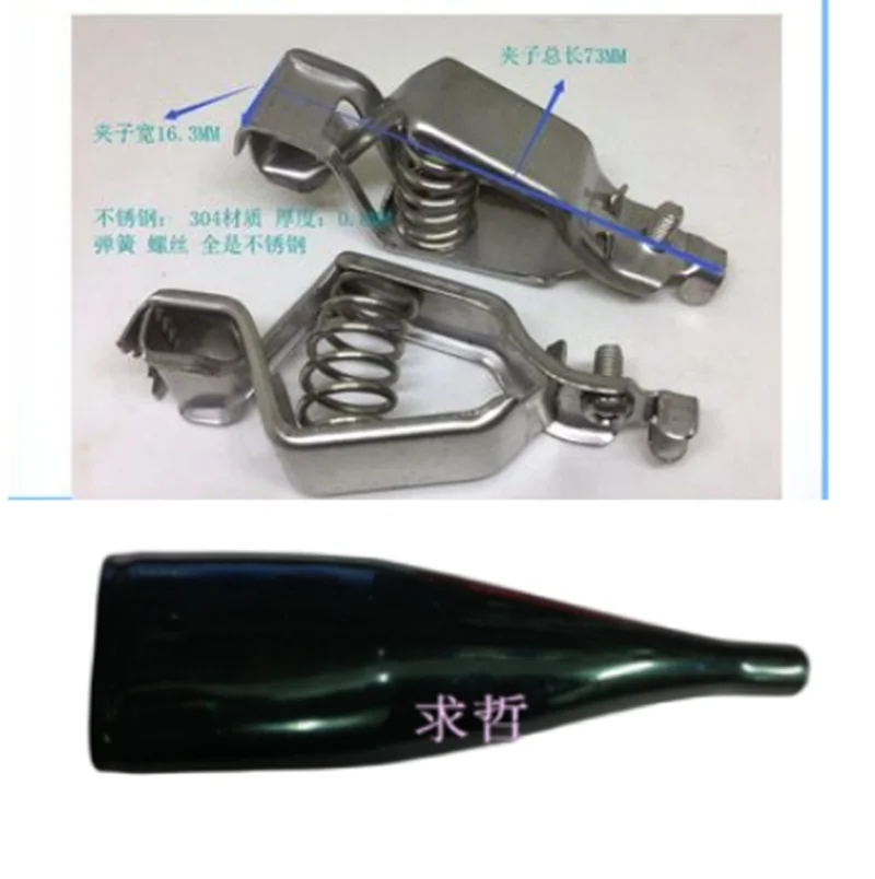 Stainless Steel Alligator Clamp, Large Sheath Clamp, Battery Clamp, Power Supply, Electrician Clamp, 50A, 2Pcs