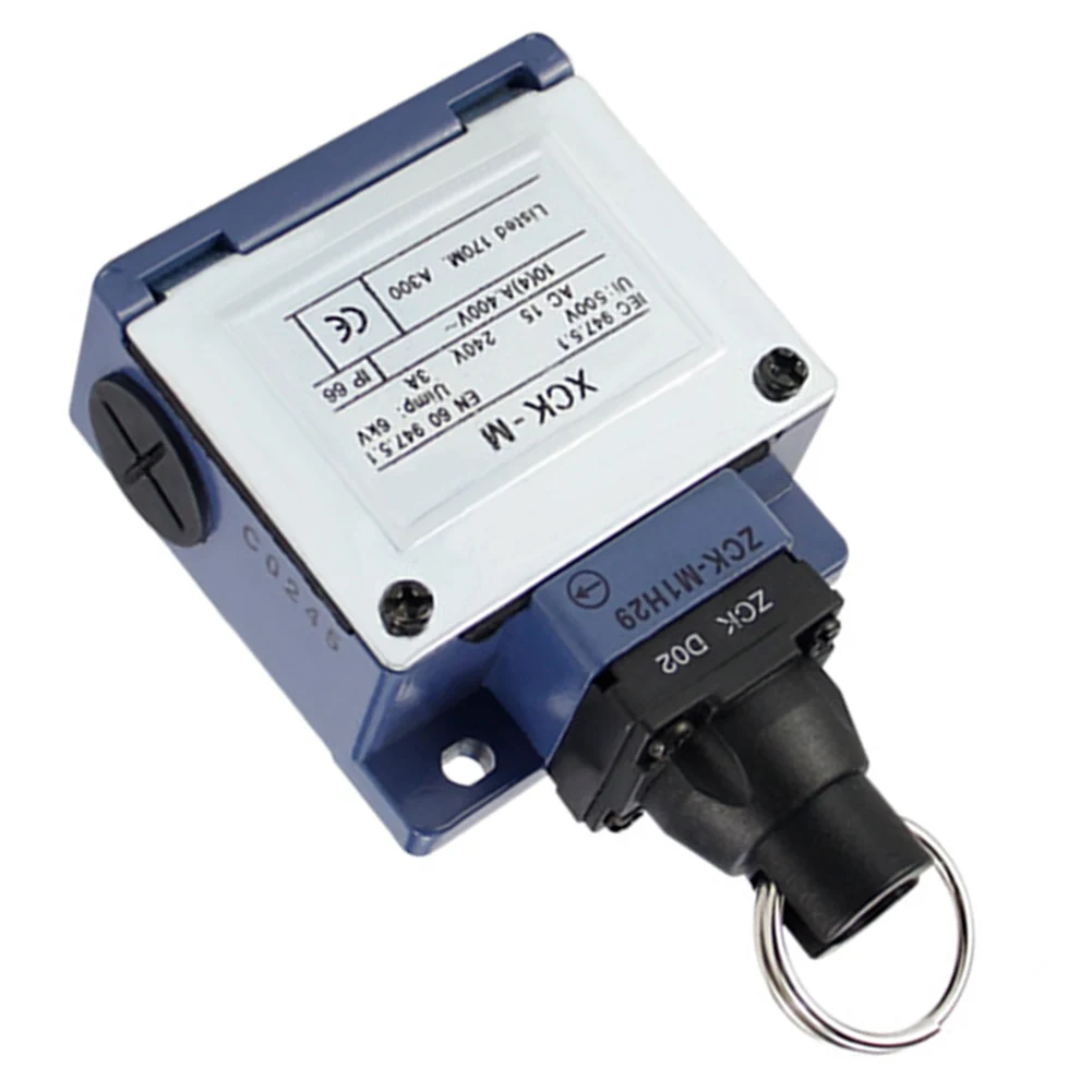 Metal Housing Pull Rope Limit Switch XCK-MR202 220V 3A NO+NC Contacts Compatible with Roller Rocker Operating Structure