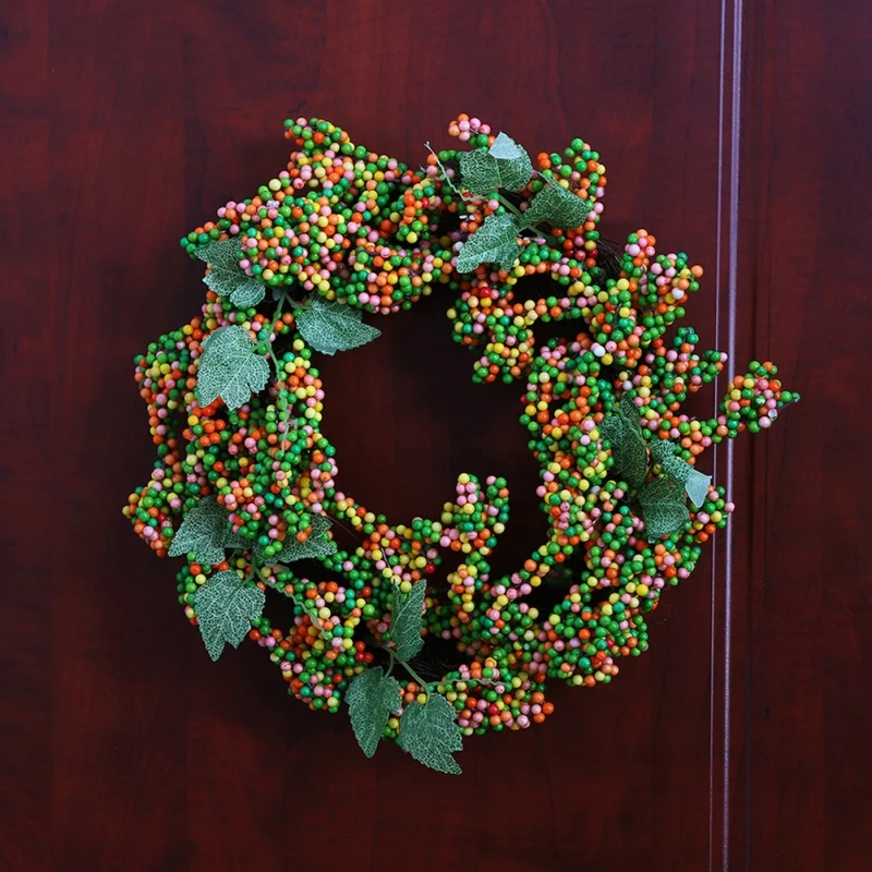 Décoration de guirlande de feuilles de fleurs artificielles, couronne de printemps pour la décoration intérieure, ornement de porte d'entrée de Pâques suspendu, entrée de jardin, 30cm