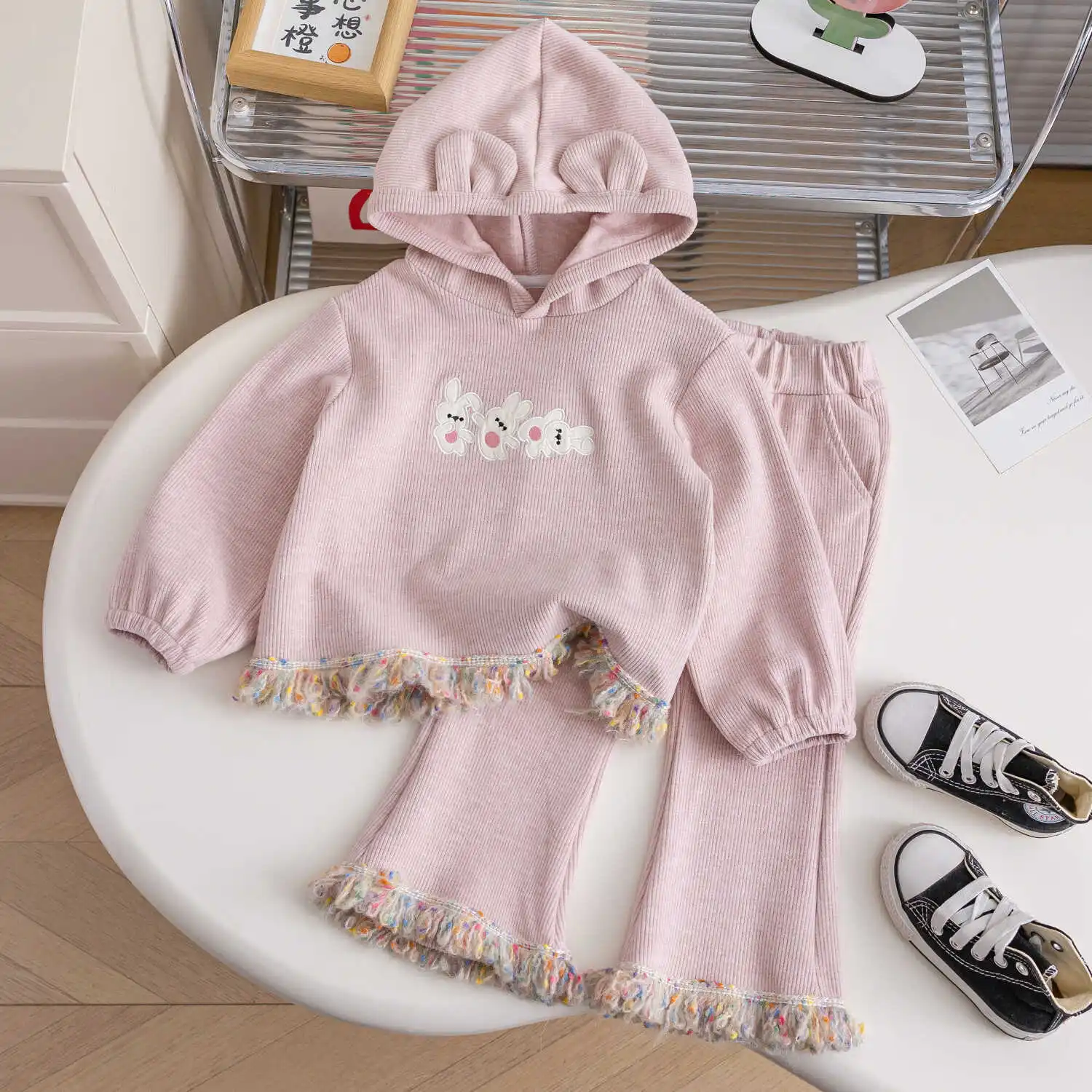 Girls Clothes Sets 2024 Autumn Winter Hoodies+pants Suits for Kids Cartoon Rabbit Children Outfit Set Toddler Tracksuits