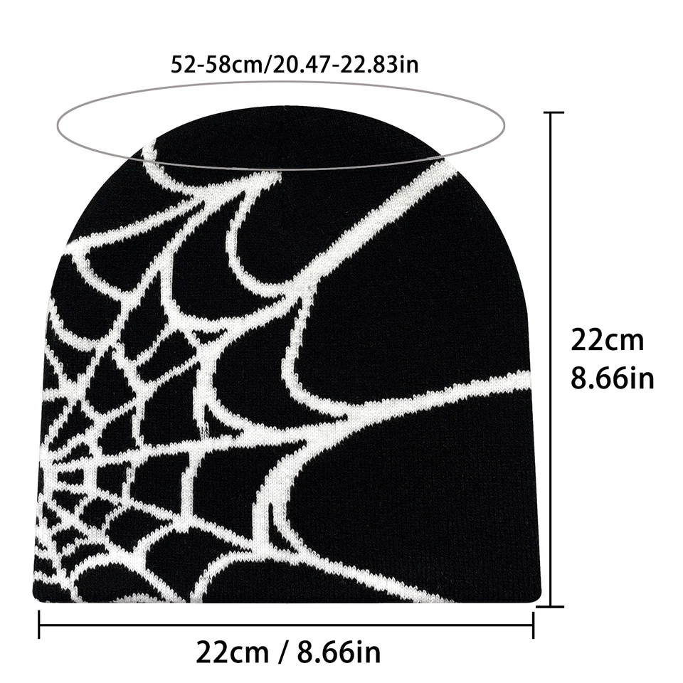 Four Seasons Men's and Women's Universal Y2K Knit Hat Spider Web Riding Outdoor Sports Fashion Hat, image 3
