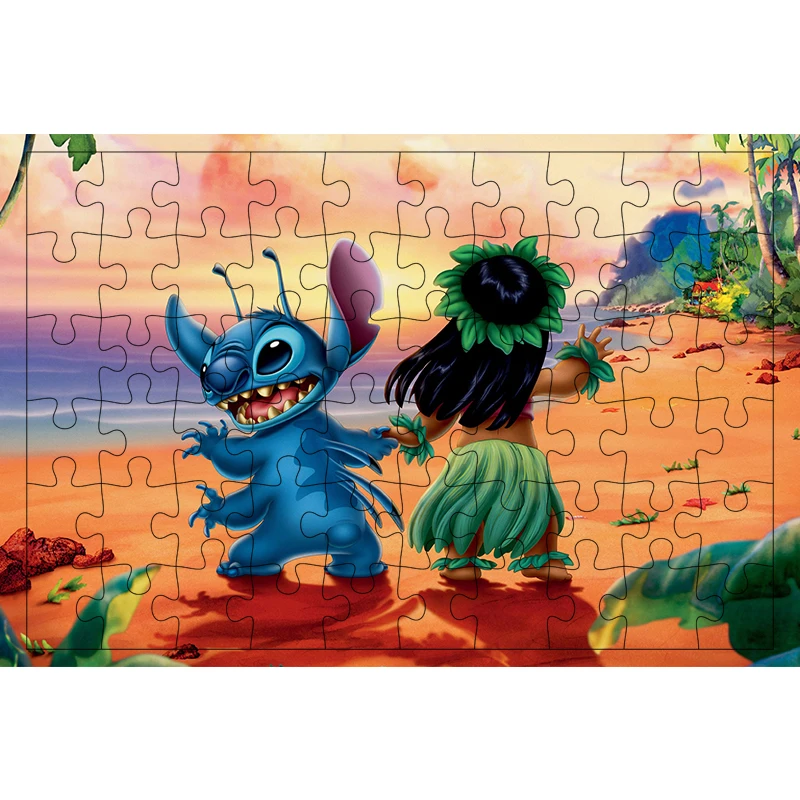 Disney Cartoon Lilo&Stitch 300 500 1000PCS Puzzle Game Happy Harmony Dancing Pictures Jigsaw For Teens Fans Like Room Ornaments