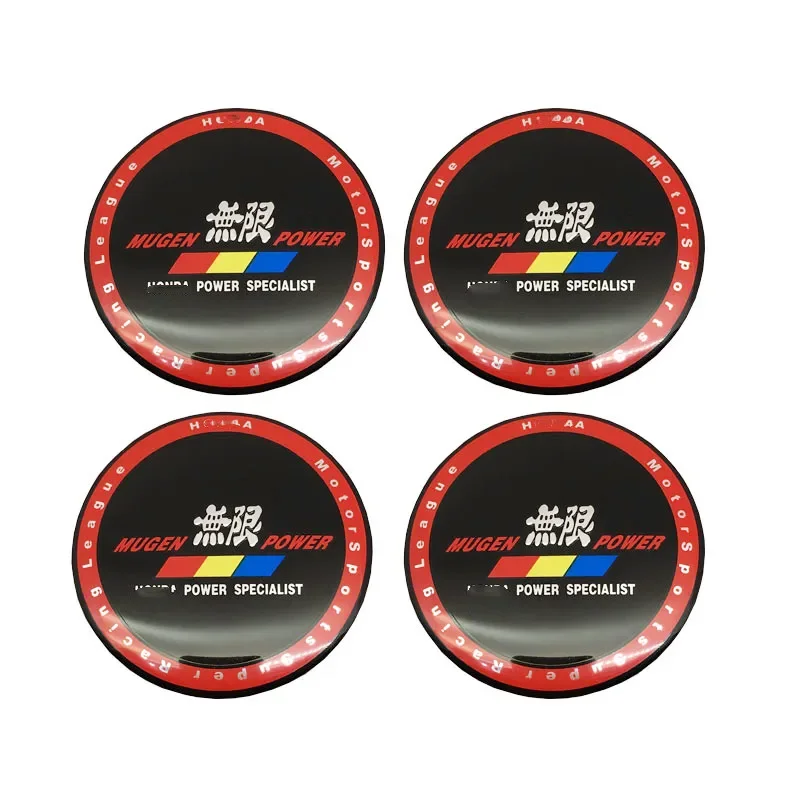 4Pcs 56MM Mugen Logo Car Wheel Center Hub Caps Emblem Sticker Decals Cover For Honda Civic Accord CRV Fit CITY Hrv Accessories