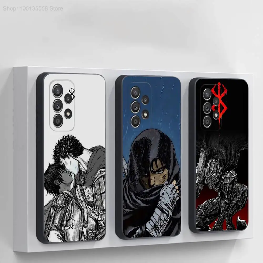

B-BerserkS A-Anime Phone Case For Samsung S 25,24,23,22,30,21,10,9,Ultra,Plus,Lite,FE,4,5G Black Soft Case