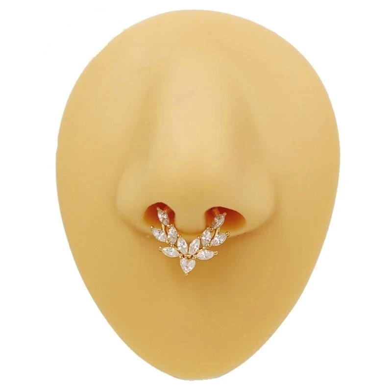 

Trendy Crystal Nose Piercing Silver Septum Ring Accessories for Everyday Wear E0BF