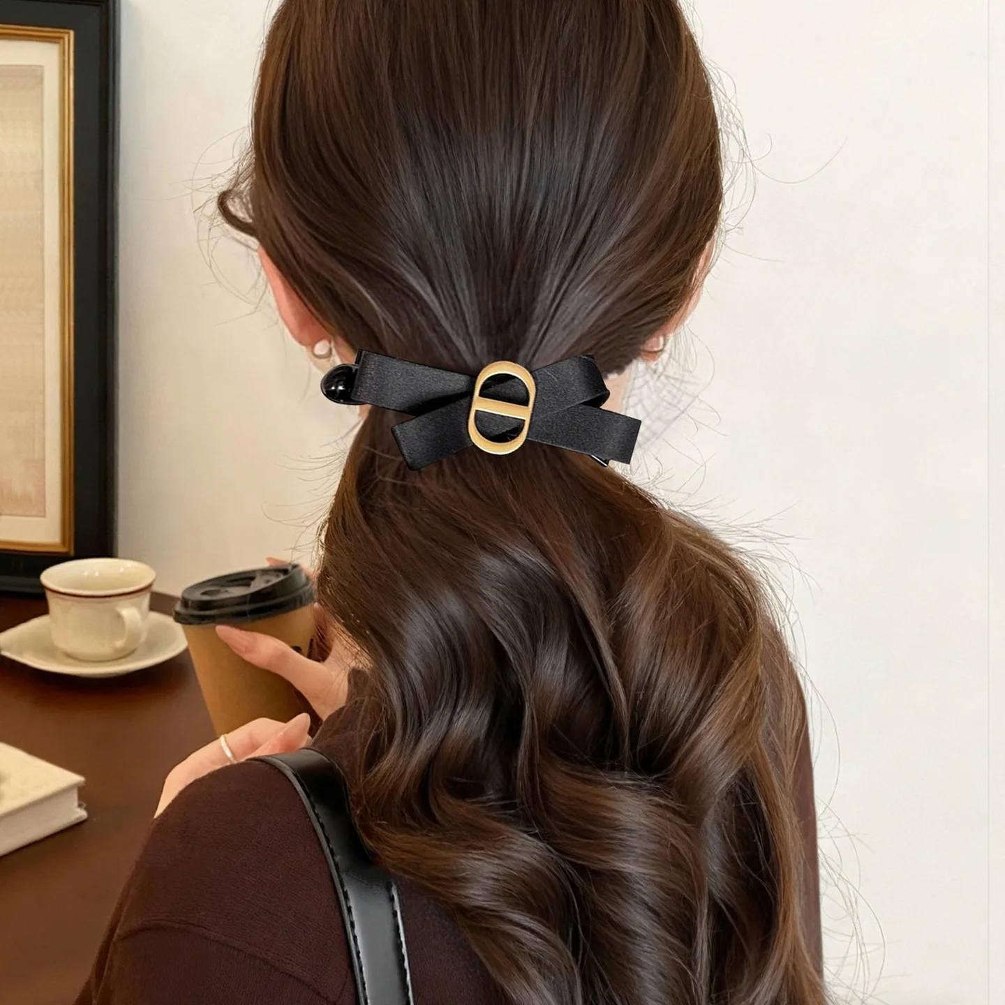 1/2pcs Elegant Black Fabric Bo - Women'S Korean Accessories ulasan dan harga