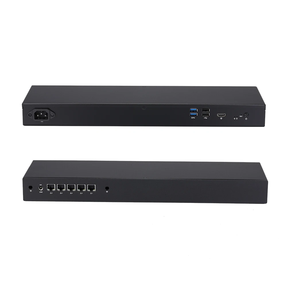 1U Rack 5x Intel 2,5G LAN Qotom Mini PC J4125 Quad Core/ N4000 Dual Core pfsense Router Firewall