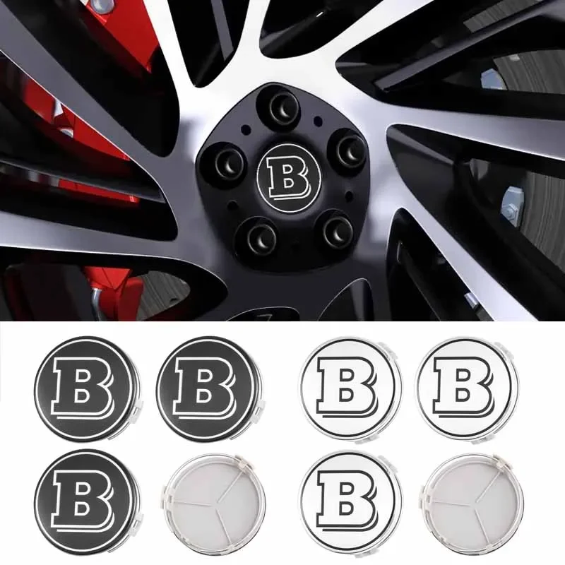 4pcs 75mm BRABUS Car Rims Hub Cover Wheel Center Caps For Mercedes Benz C E GLK GLC CLS ML Class W203 W204 W205 W213 Accessories