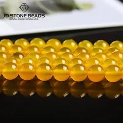 Yellow Agate Beads Size 4/6/8/10/12mm Matte Round Onyx Loose Beads Semi-Finished Bracelet Beads Accessory For Jewelry Making